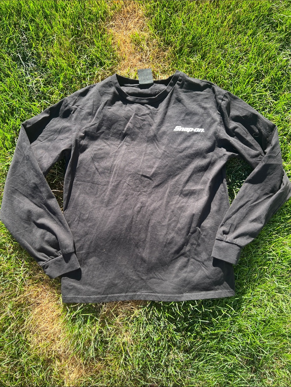 Snap-on Black Long Sleeve Crew Tee with 105 year anniversary logos